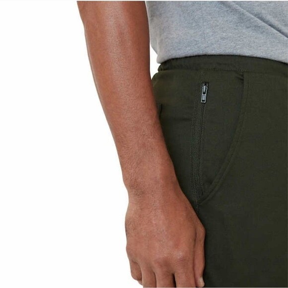 Eddie Bauer Men's XL Knit Lounge Shorts 2-pack Zip Secured Pocket B15 Gray Green - Picture 5 of 14